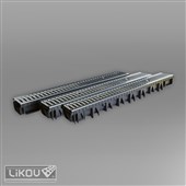 LIKOV Likodrain® set mříž + žlab WDR-SET 3-ZN pozink ocel š.130mm,výška 75mm, komplet 3ks